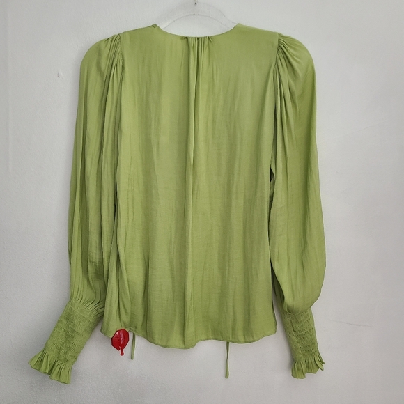 Rebecca Taylor Tie Neck Sateen Blouse - Picture 3 of 9